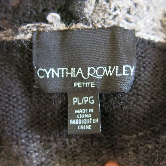 Cynthia Rowley Ombre Wool Blend Open Front Hooded Cardigan Sweater - Size PL - Picture 4 of 5